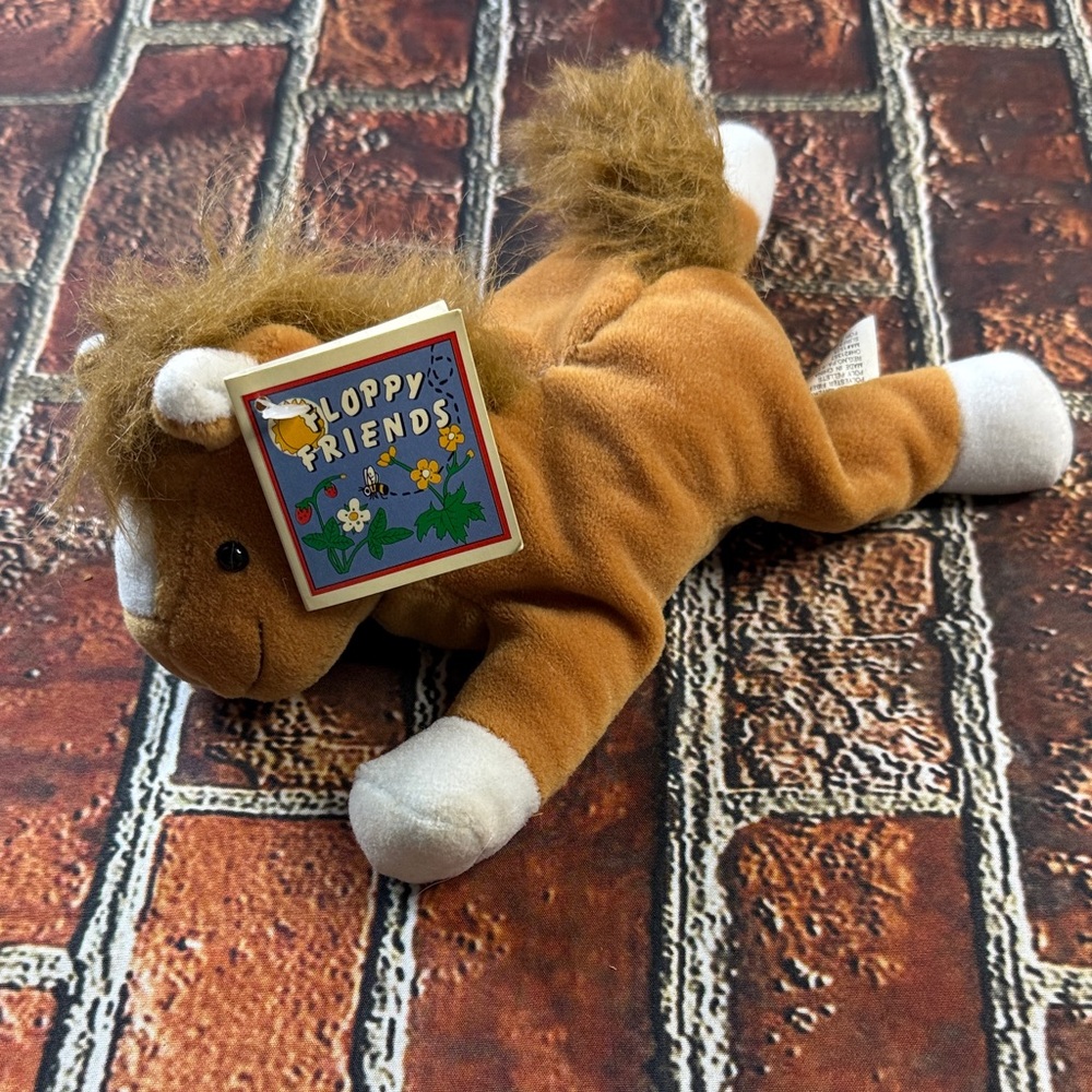 Brown and White Plush Horse